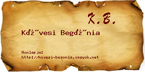 Kövesi Begónia névjegykártya